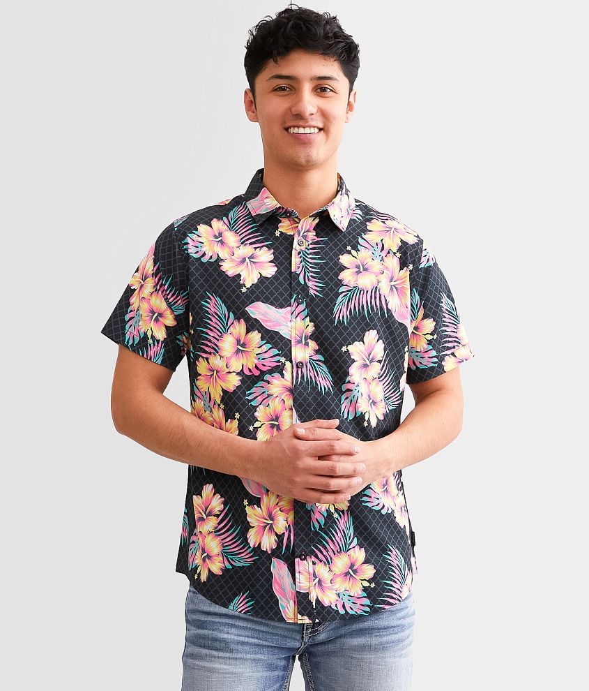 Departwest Tropical Floral Performance Stretch Shirt