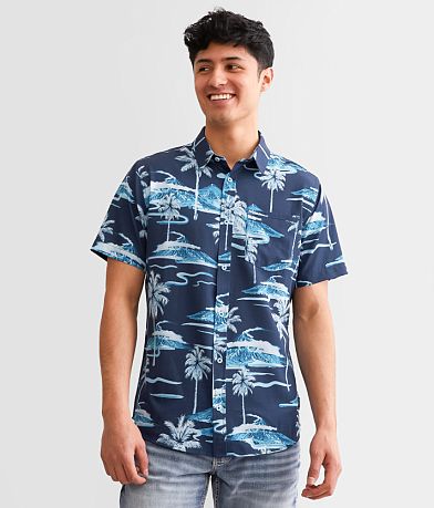 Departwest Tropical Ripstop Performance Stretch Shirt front view