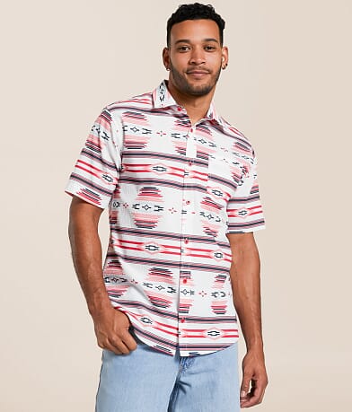 Departwest Seersucker Athletic Performance Stretch Shirt front view