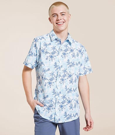 Departwest Tropical Athletic Performance Stretch Shirt front view