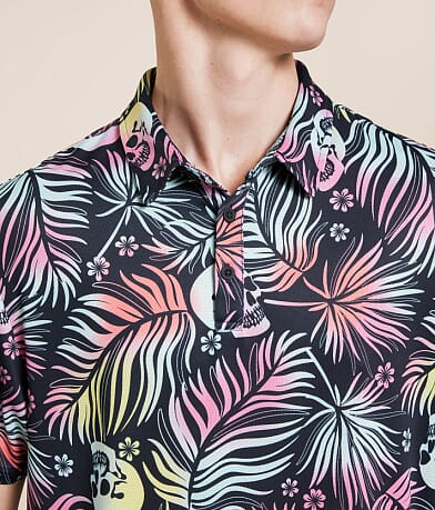 Departwest Tropical Skull Performance Polo misc detail 1 view
