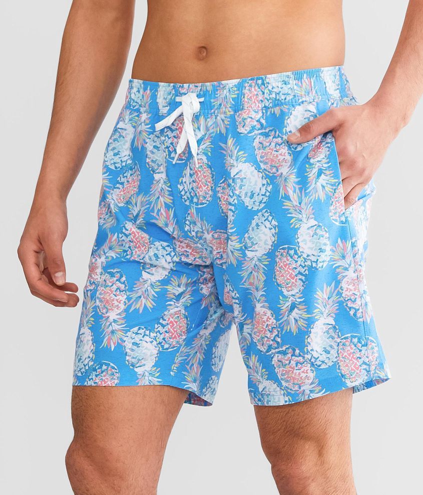 Departwest Pineapple Stretch Swim Trunks - Men's Swimwear in Neon Blue ...