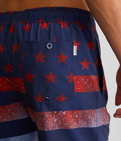 Departwest Stars &amp; Stripes Stretch Swim Trunks BACK_POCKET