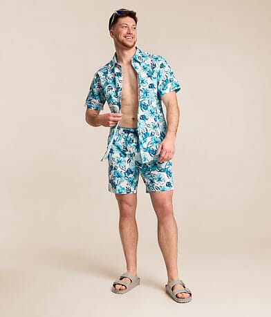 Omega Seersucker Swim Trunks