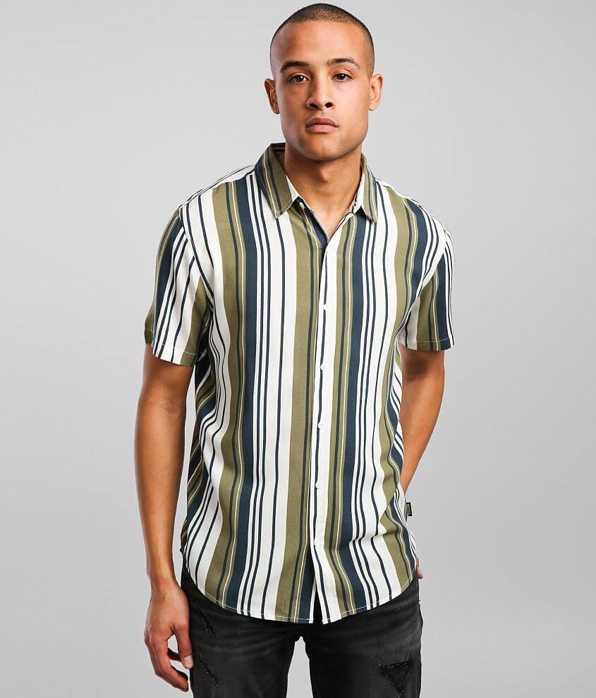 Nova Industries Striped Shirt - Men's Shirts in Green White | Buckle