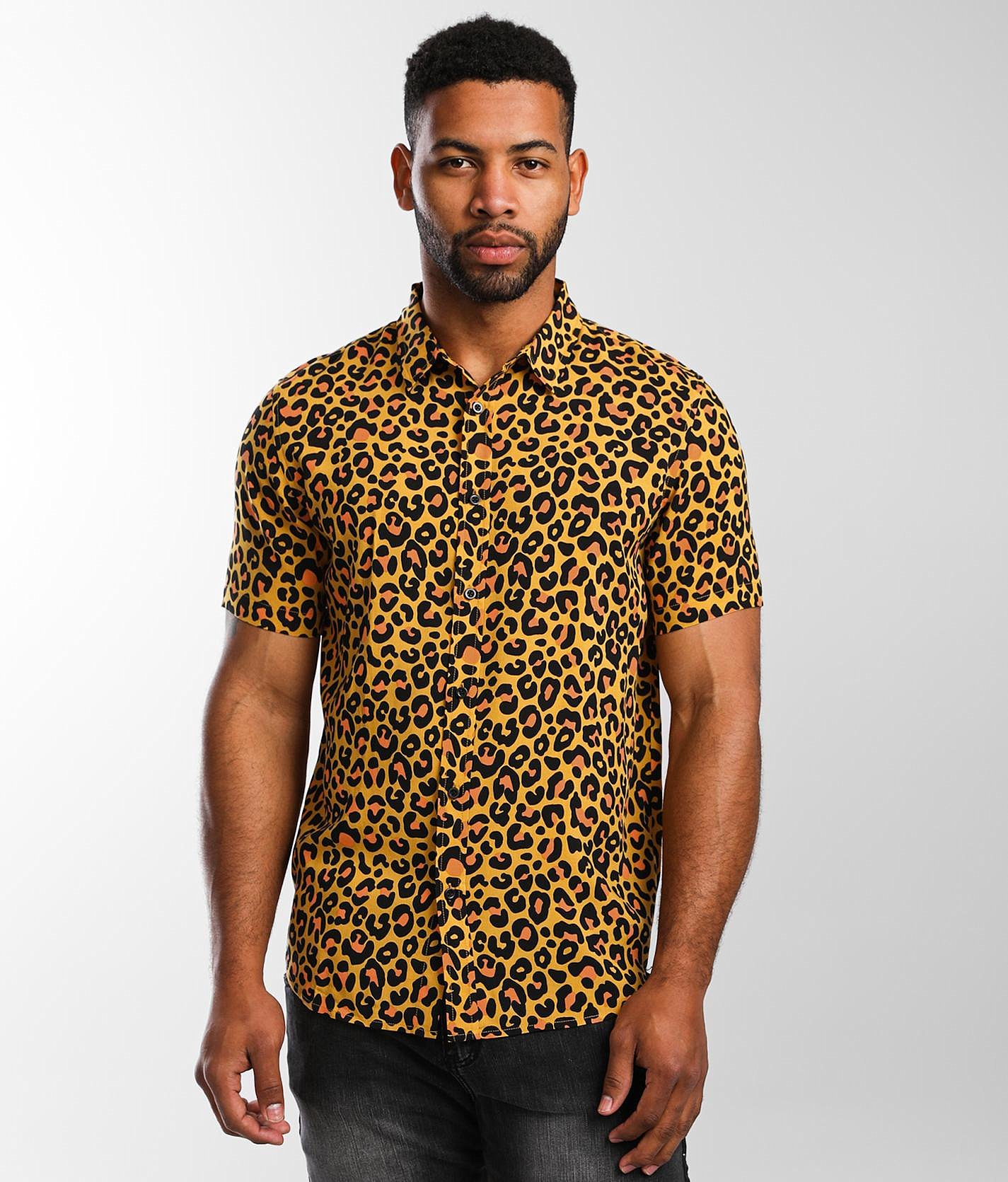 cheetah print mens shirt
