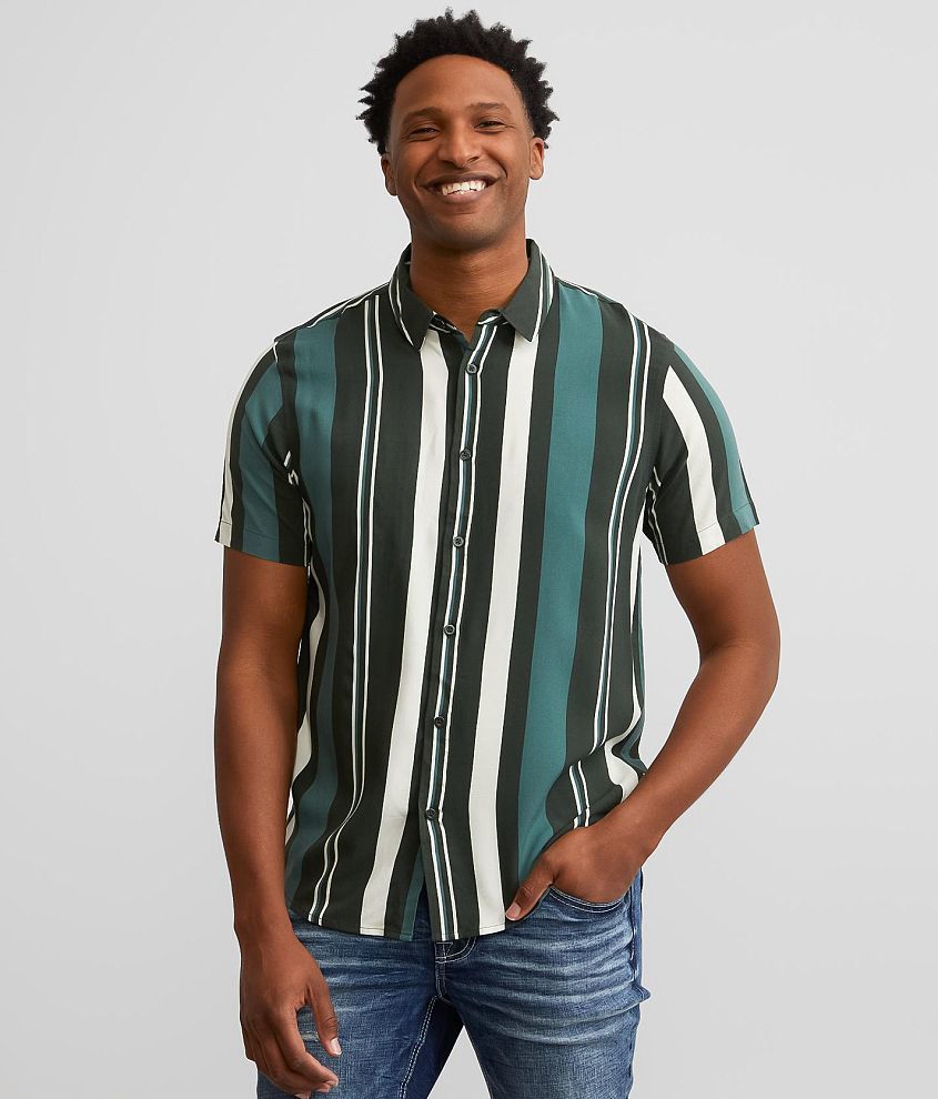 Nova Industries Woven Striped Shirt - Men's Shirts in Brown