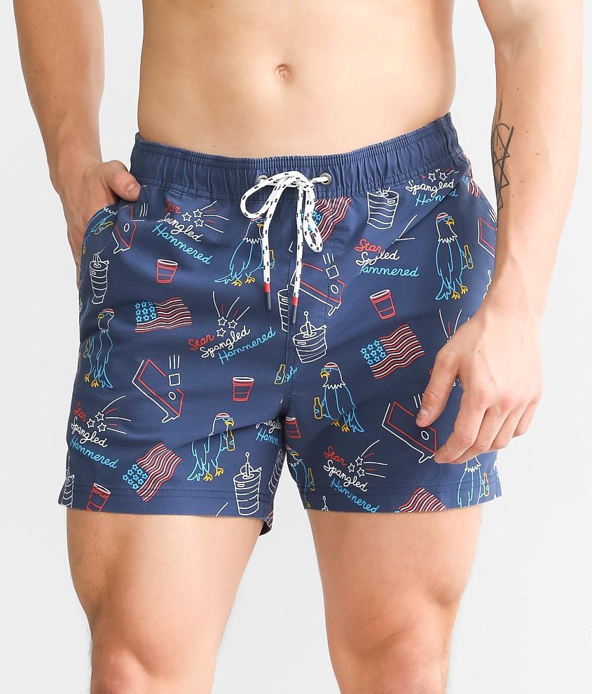 party pants Star Spangle Hammered Stretch Swim Trunks - Men's Swimwear ...