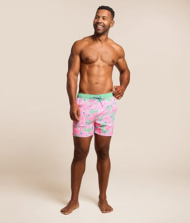 Flockin Aye Happy Stretch Swim Trunks