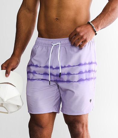Veece Tie-Dye Stretch Swim Trunks front view