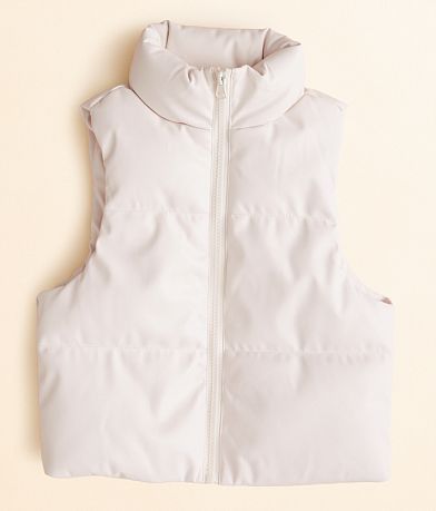 Willow & Root Girls - Pleather Puffer Vest front view