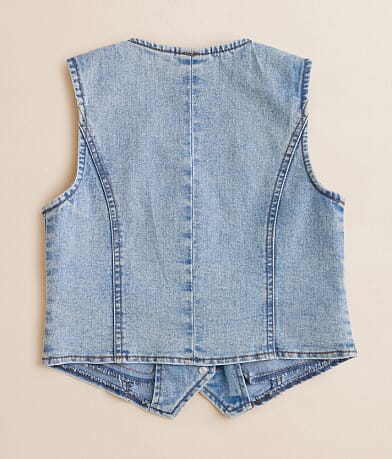 Willow &amp; Root Girls - Washed Denim Stretch Vest BACK