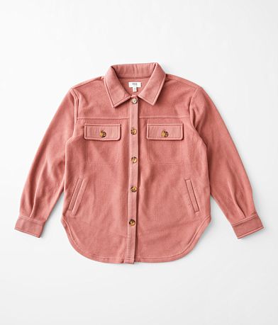 BKE Girls - Brushed Fleece Shacket front view