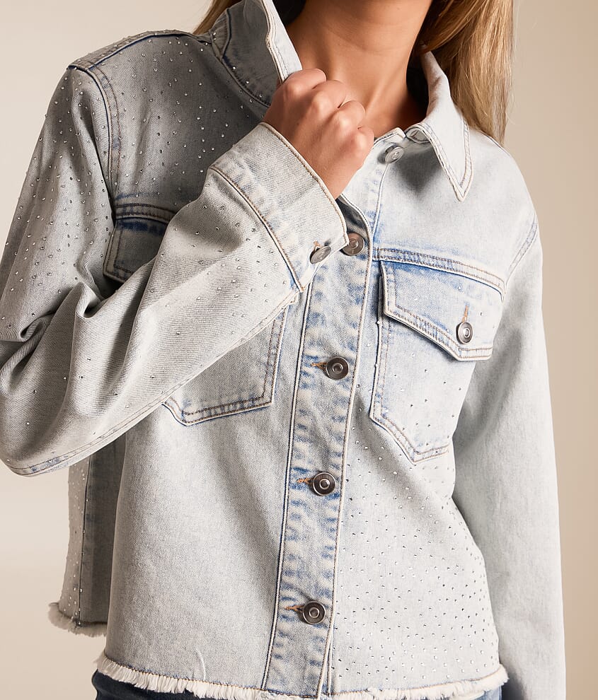 Rhinestone Denim Stretch Jacket
