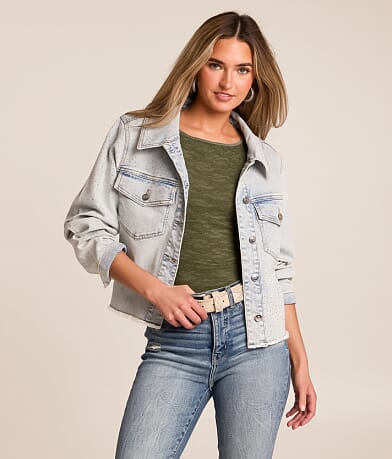 Rhinestone Denim Stretch Jacket