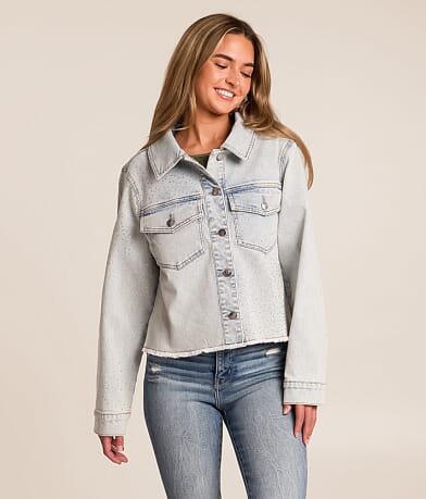Rhinestone Denim Stretch Jacket thumbnail 2