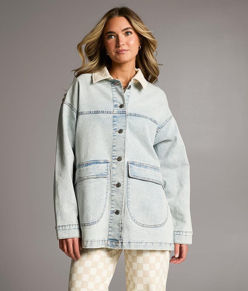 Washed Denim Stretch Jacket - thumbnail 3