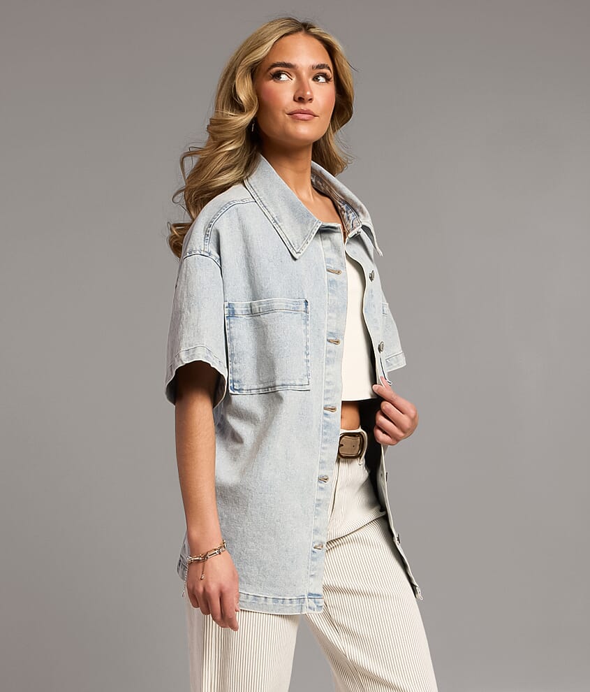 Washed Denim Stretch Shirt