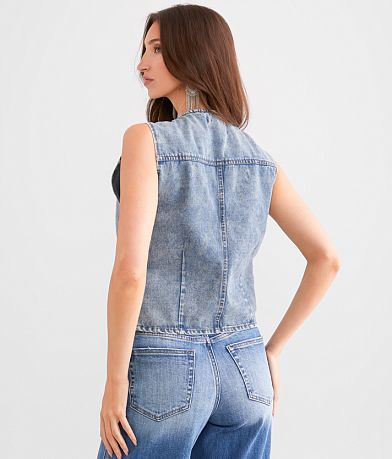 Ci Sono Washed Denim Vest BACK
