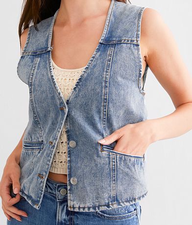 Ci Sono Washed Denim Vest MISC_DETAIL_1