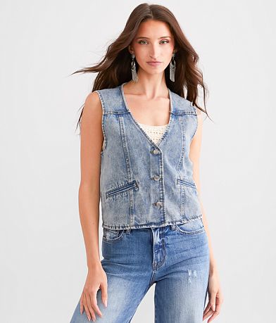 Ci Sono Washed Denim Vest FULL_RIGHT_SIDE