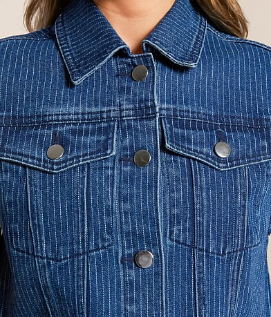 Trucker Striped Denim Stretch Vest thumbnail 4