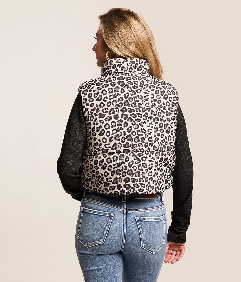 Leopard Puffer Vest