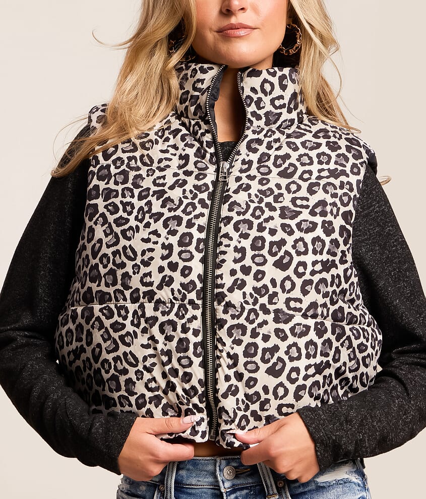 Leopard Puffer Vest - thumbnail 4