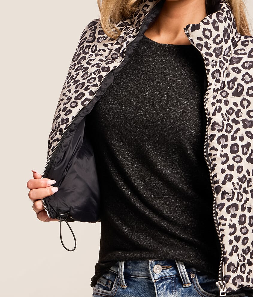 Leopard Puffer Vest - thumbnail 5