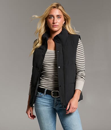 BKE Snap Down Puffer Vest front view
