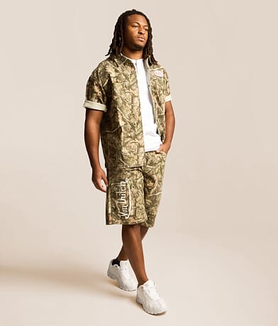 Double Knee Camo Denim Short