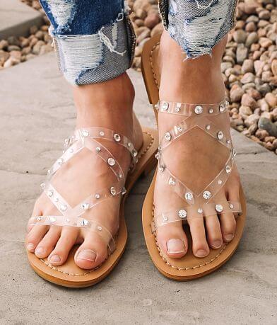 White sandals hot sale with buckle