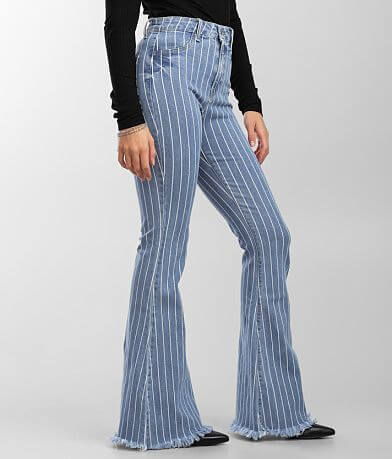 Cello Jeans High Rise Striped Flare Stretch Jean FULL_RIGHT_SIDE