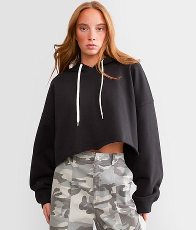 Gilded Intent Cropped Boxy Hooded Sweatshirt - One Size front view