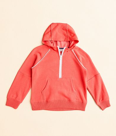 BKE Girls - Quarter Zip Hooded Sweatshirt front view