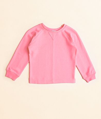 BKE Girls - Raw Edge Neon Pullover front view
