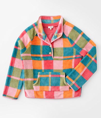 BKE Girls - Quarter Snap Wubby Pullover front view