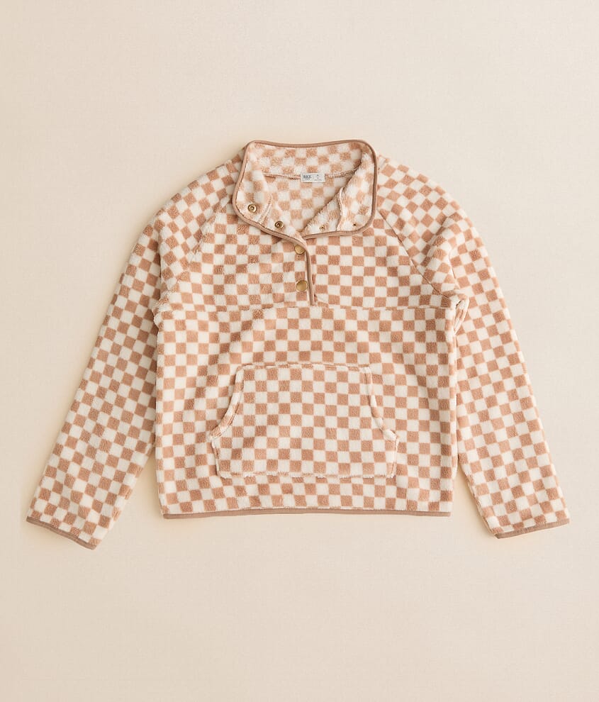 Girls - Checkered Fleece Pullover