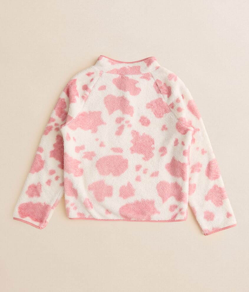 Girls - Cow Print Fleece Pullover