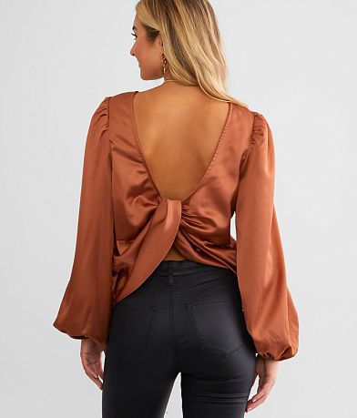 Willow &amp; Root Open Twisted Back Top BACK