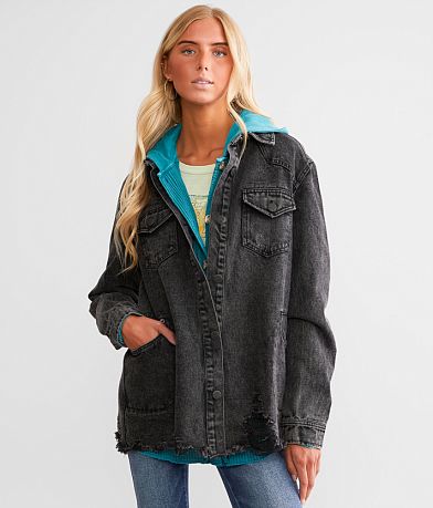 BKE Distressed Denim Jacket FULL_RIGHT_SIDE