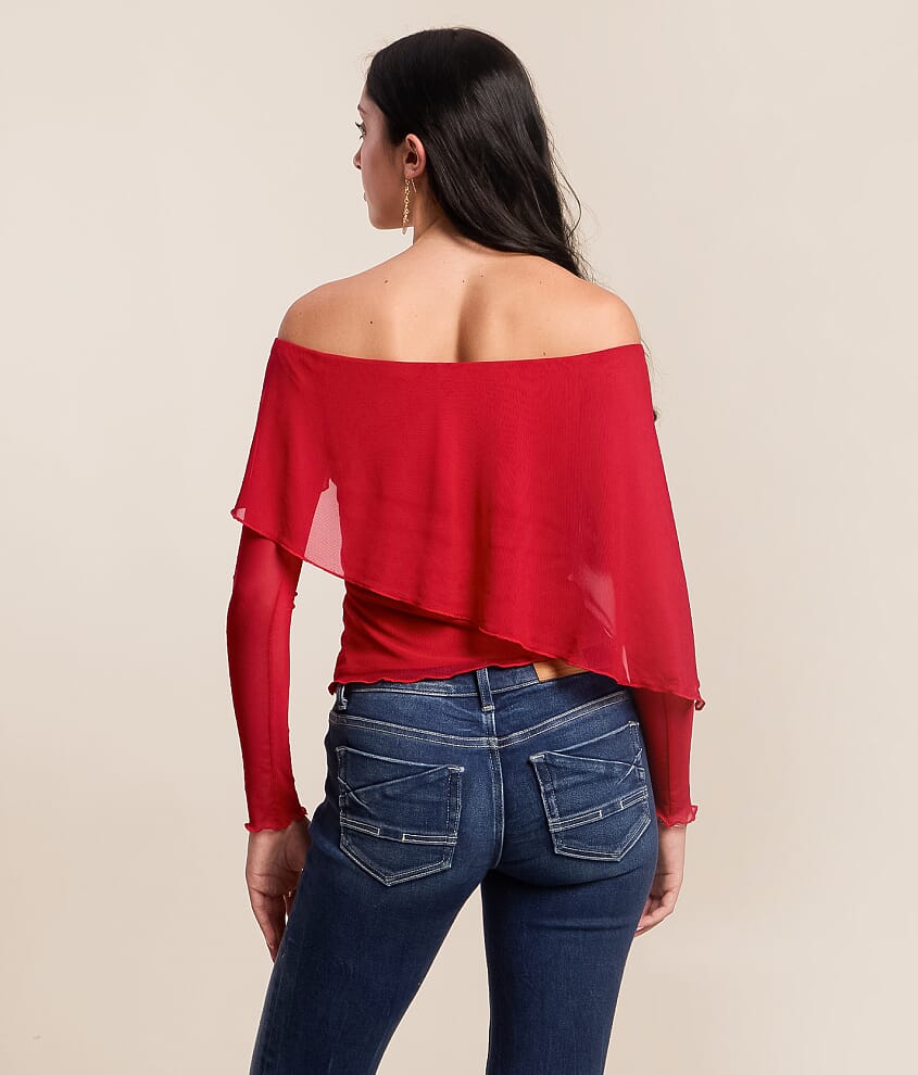 Off The Shoulder Mesh Top