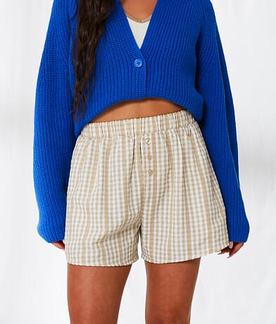 33 Coastal Gingham Lace Boxer Short front view