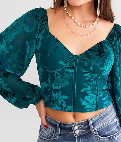 Willow &amp; Root Floral Velvet Corset Top MISC_DETAIL_1