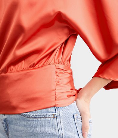 Willow &amp; Root Satin Back Tie Top misc detail 1 view