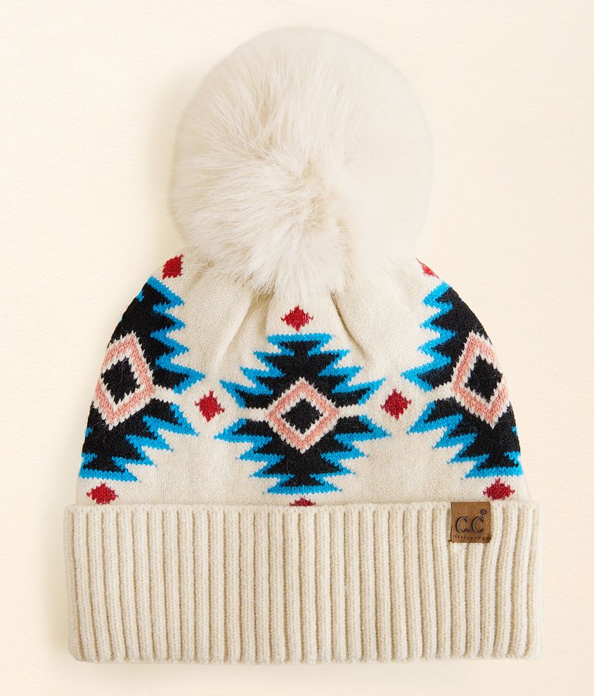 C.C Southwestern Pom Beanie