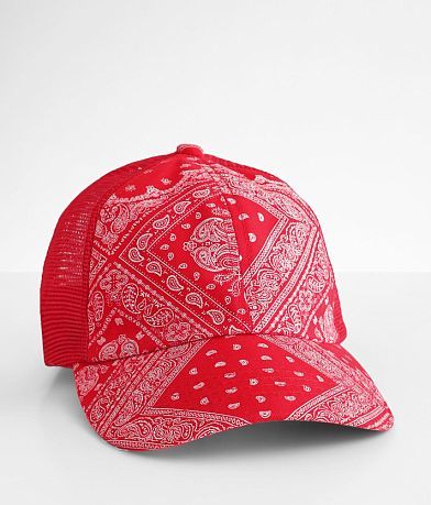 C.C® Bandana Print Ponytail Baseball Hat front view