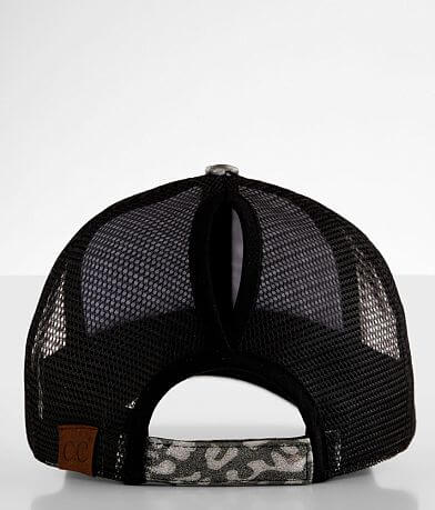 C.C&#174; Leopard Glitter Ponytail Baseball Hat misc detail 1 view