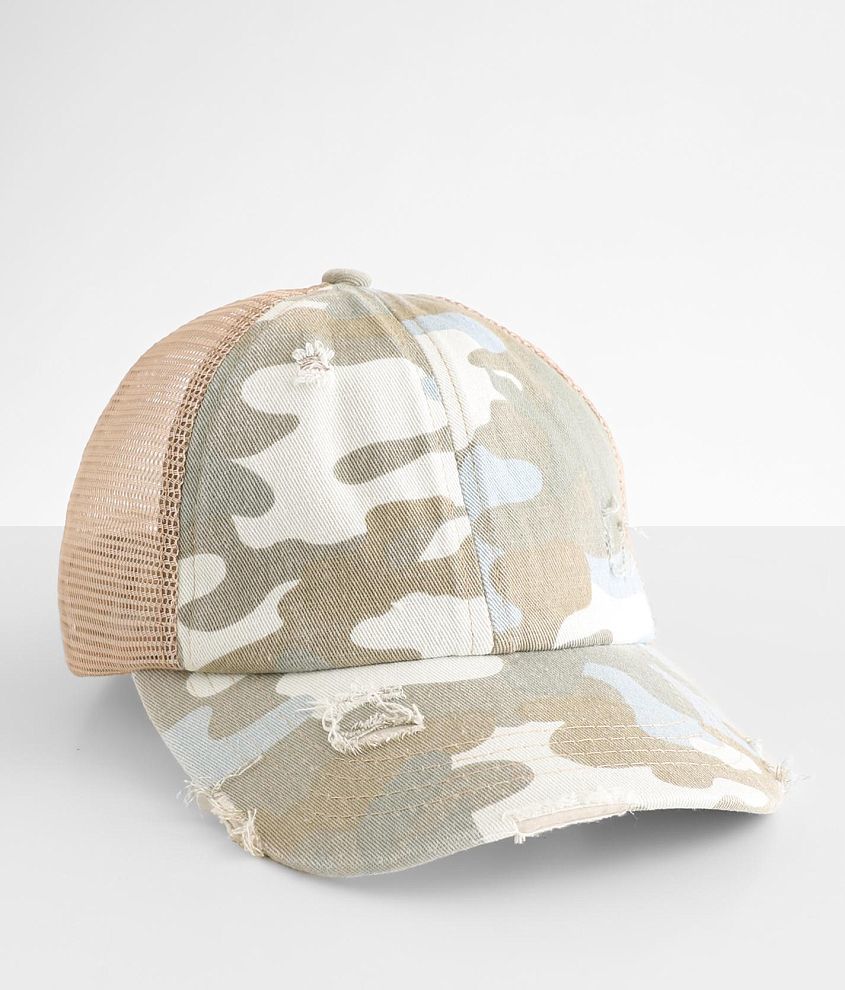 C.C&#174; Camo Ponytail Baseball Hat front view