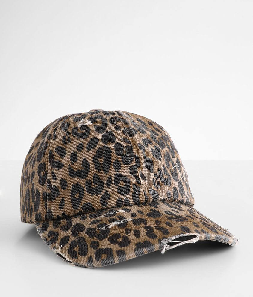 C.C&#174; Leopard Criss Cross Ponytail Hat front view